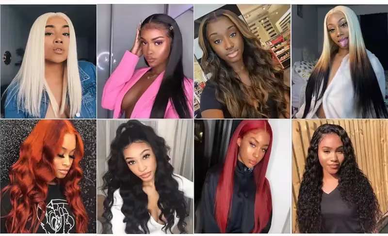 Transparent 613 Lace Frontal Human Hair Wigs Highlight Blonde Loose Wave Wigs with Dark Roots 100% Brazilian Virgin Hair 180% Density_voghion.com