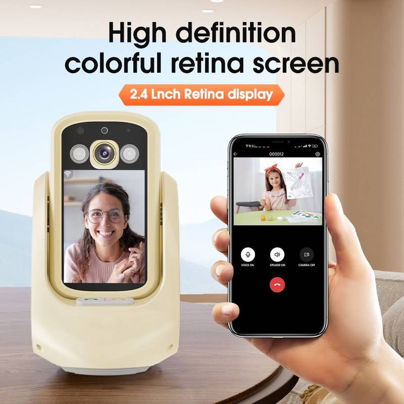 Telecamera visiva bidirezionale con chiamata vocale, chiamata one-touch, telecamera di sorveglianza Wi-Fi per visione notturna domestica_voghion.com
