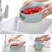 Kitchen Double Layer Fruit Bowl Washing Basket Lazy Bracket_voghion.com