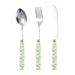 Stainless Steel Ceramic Pearl Handle Cutlery Dessert Spoon Set Western Steak Knife Fork Gift Box_voghion.com