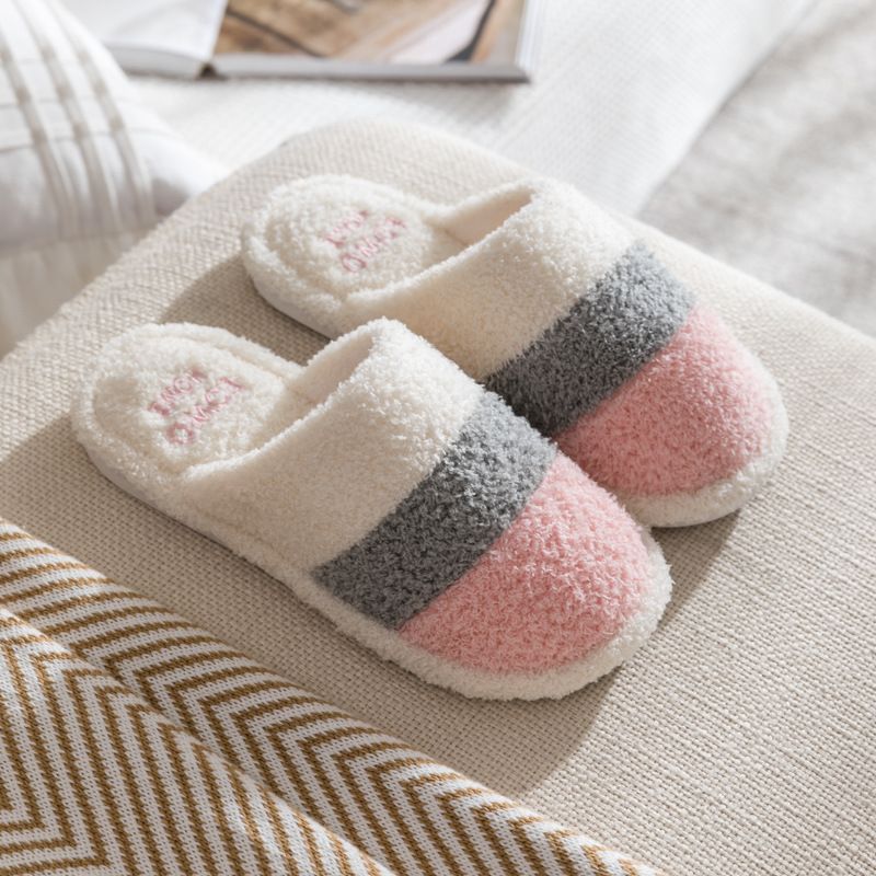 Plush Winter Slippers For Men & Women – Thick Fleece-Lined Indoor House Shoes With Non-Slip PVC Sole – Cozy Couples Home Footwear_voghion.com