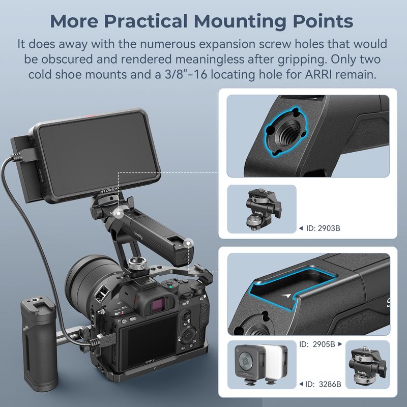 SmallRig ARRI Locating Holes Tiny, Weight 113g, Portable Camera Top Handle For Sony Canon Nikon 4757_voghion.com