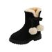 Winter 2024 New Style Little Girls' Velvet Warm Princess Baby Snow Boots Medium and Large Children's Cotton Shoes_voghion.com