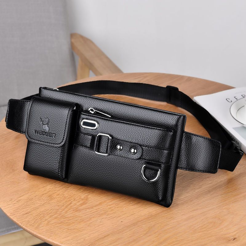 Fanny Pack Herren Handytasche Herren Weiche Leder Strukturierte Crossbody Brusttasche Multifunktionale Große Kapazität Casual Ledertasche_voghion.com