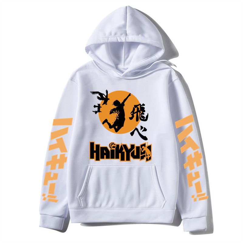 2023 Autumn/Winter New Print Anime Volleyball Youth Cartoon Day Anime Loose Men's and Women's Hoodie_voghion.com
