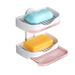 Double Layers Soap Box Soap Dish Tray Holder Stand Creative Bathroom Sponge Draining Storage Case Shower Accessories Tools_voghion.com