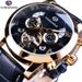 Orologio meccanico automatico da uomo alla moda con tourbillon, quadrante grande, cinturino in vera pelle, fibbia in acciaio inossidabile, vetro in cristallo minerale._voghion.com