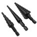 3-Piece Black Nitride HSS Step Drill Bit Set (3-12mm/4-12mm/4-20mm) – Multi-Size Woodworking & Metal Hole Saw For DIY & Professional Use_voghion.com