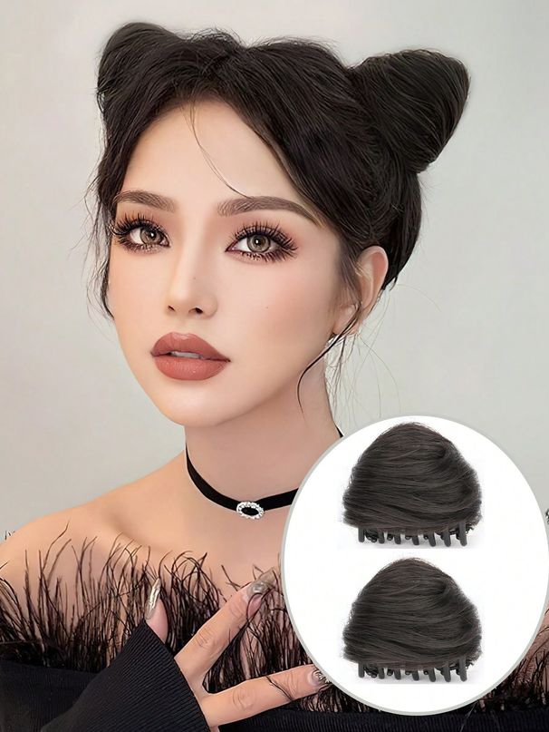 Panino per capelli sintetici con coda di cavallo e clip ad artiglio 2 pezzi_voghion.com