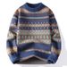 Herrenbekleidung Herbst Winter Lässiger Halbrollkragenpullover Strickwaren - Atmungsaktiv, Maschinenwaschbar, Jacquard-Muster, College-Stil, Mehrere Farben_voghion.com