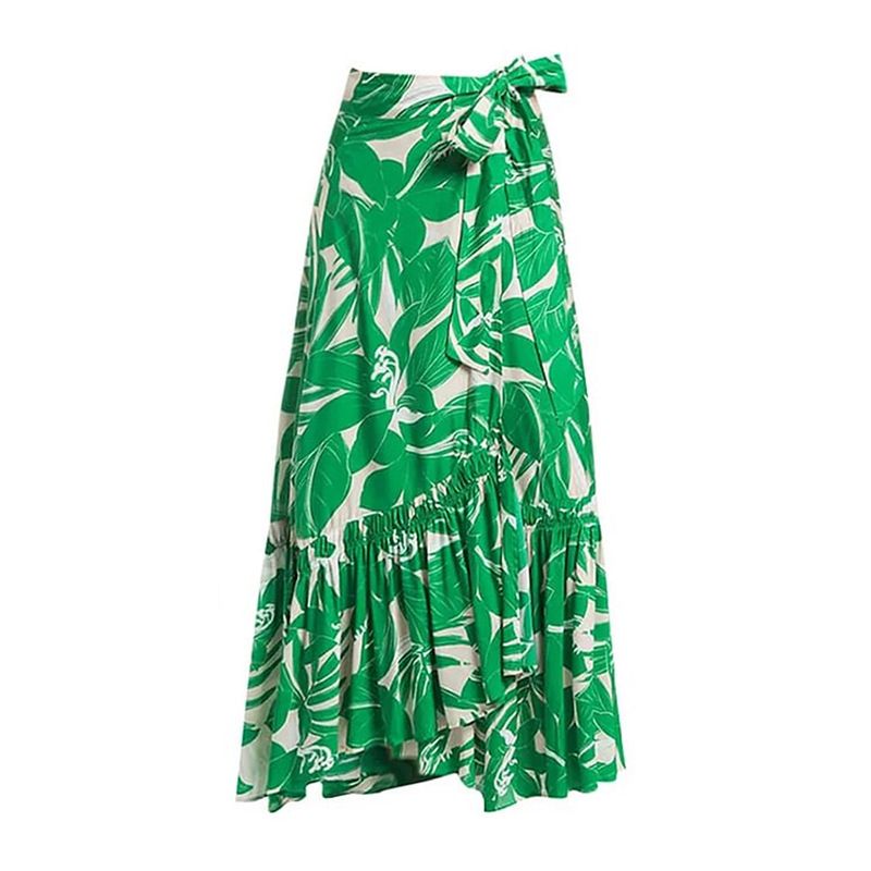 Ženske enodelne kopalke s trikotnim šifonom in dolgim krilom za zaščito pred soncem._voghion.com