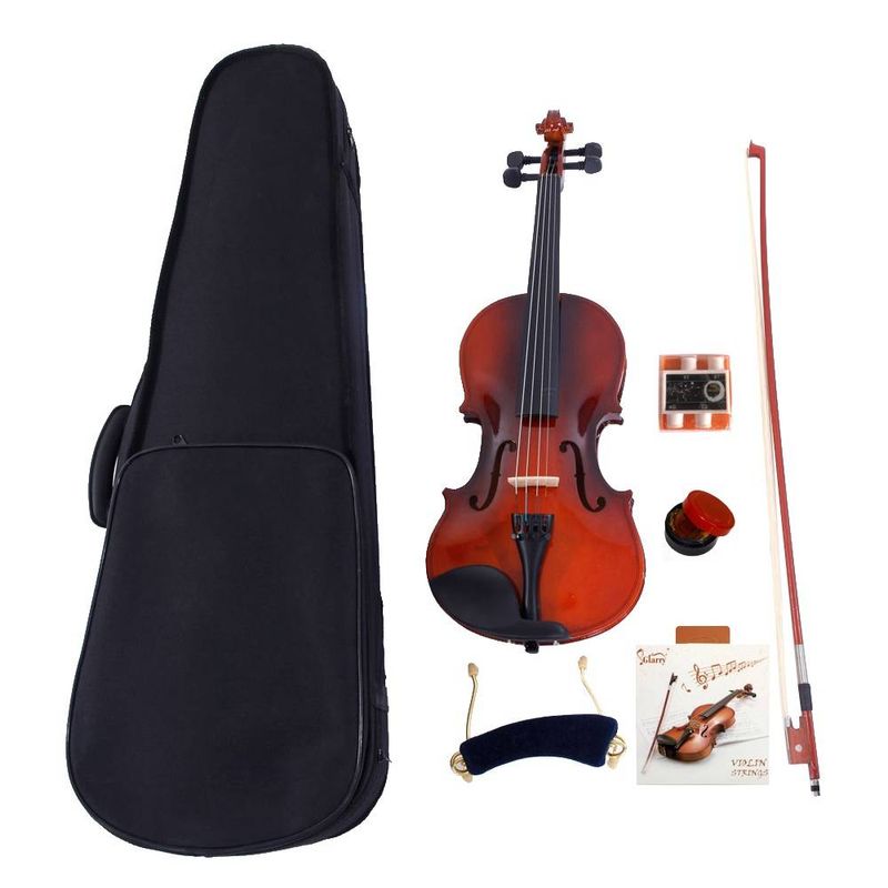 Glarry GV100 4/4 Akustik-Geige, Koffer, Bogen, Kolophonium, Saiten, Stimmgerät, Schulterstütze, Natur_voghion.com