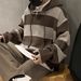 Men's Oversized Striped Hooded Knit Sweater - Long Sleeve Pullover With Button Detail For Autumn & Winter_voghion.com