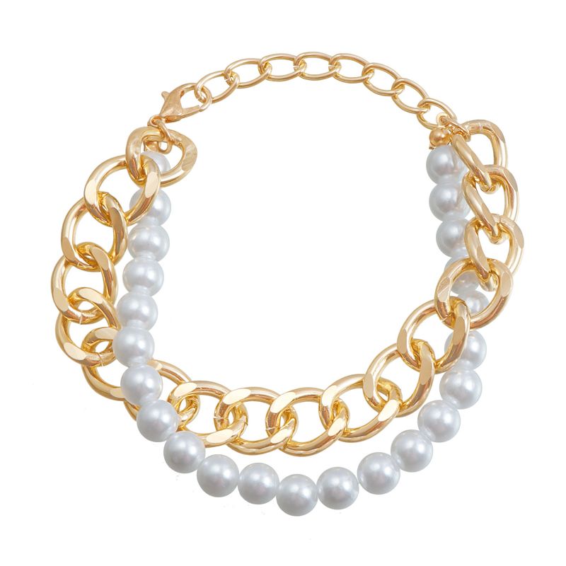 European And American Cross Border Jewelry Retro Pearl Twist Winding Double Layer Necklace Ins Creative Light Luxury High End Accessories_voghion.com
