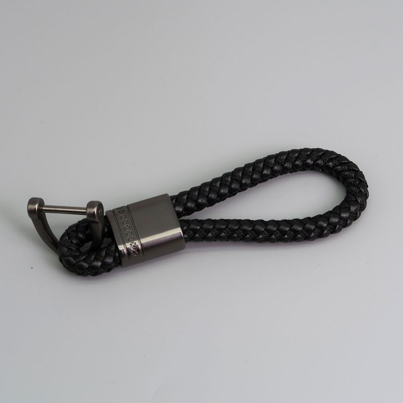 Braided Leather Rope Car Key Chain Anti-loss Horseshoe Buckle Key Chain Pendant Car Key Accessory_voghion.com