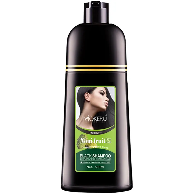 Mokeru Hair Color Shampoo Black Color Brown Color Organic Natural Fast Only 5 Minutes Noni Plant Cover Gray White Hair_voghion.com