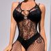 Net Clothes Sexy Lingerie Plus Size Backless Open Crotch Jumpsuit YD594_voghion.com