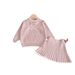 2024 Autumn And Winter Girls Sweater Set Korean Version Baby Girls Western Style Pullover Skirt Knitted Two Piece Set_voghion.com