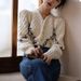 Embroidered crochet sweater small coat women's thin 2024 Spring and Autumn new temperament French lazy style knitted_voghion.com