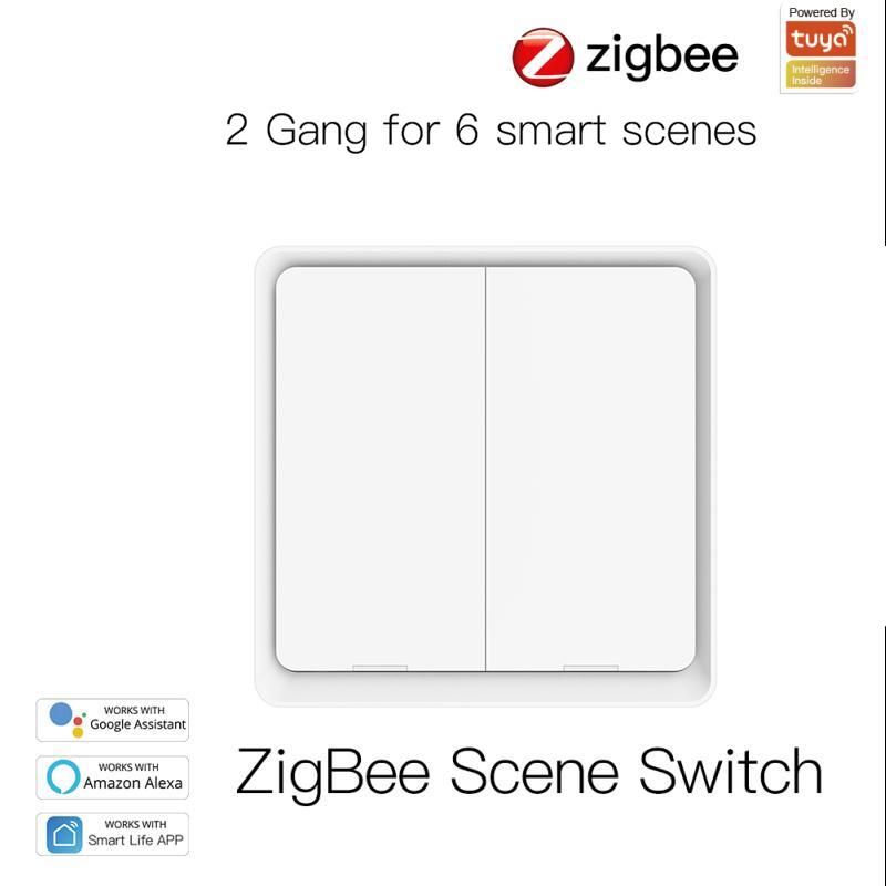 AUBESS 1/2/3/4 Gang Tuya ZigBee Smart Wireless Remote Scene Wall Switch Push Button Controlle Via Alexa Google Home_voghion.com