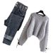 Outfit-Set aus Strickpullover und Jeans für Damen in Übergröße – gemütliches, lässiges Winter-Zweiteiler-Set, Modetrends, Reiseset für Frühling und Herbst_voghion.com