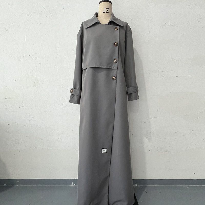 Damenbekleidung Neue Herbst- und Wintermode im britischen Retro-Stil mit einfacher Motorradjacke in mittlerer Länge_voghion.com