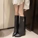 Women's Pointed-Toe Boots Buckle Versatile High-Top Boots 2025 Fall/Winter New_voghion.com