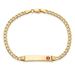 14K Semi-Solid Medical Red Enamel Cuban Link ID Bracelet_voghion.com