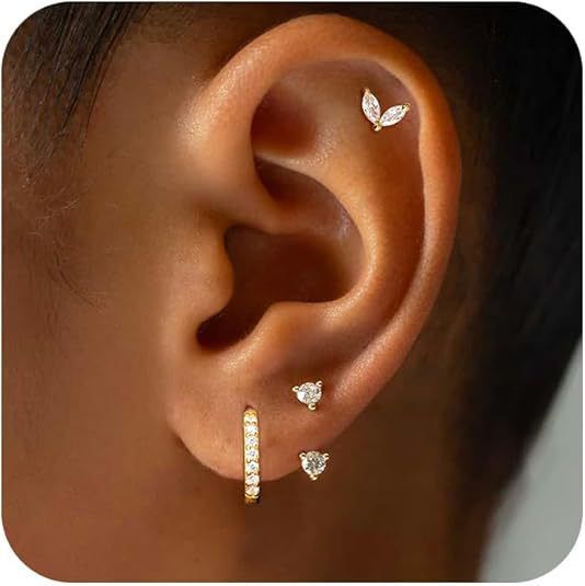 Squisito set di zirconi per donna, orecchini leggeri e lussuosi con design bidirezionale, nuovi orecchini semplici 2024_voghion.com