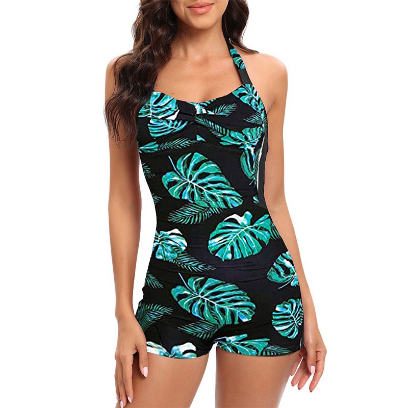 Women's Clothing new swimsuit women's conservative belly covering slim one piece sports boxer large size hot spring swimsuit_voghion.com