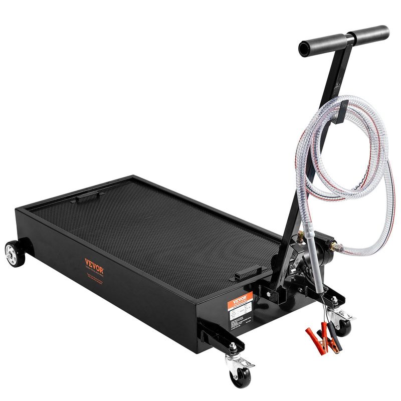 VEVOR Low Profile Oil Drain Pan, 20 Gallon Oil Drain Pan with Pump, Oil Change Pan with 180W Electric Pump, 8.2ft Hose & Folding Handle, Rolling Oil D_voghion.com
