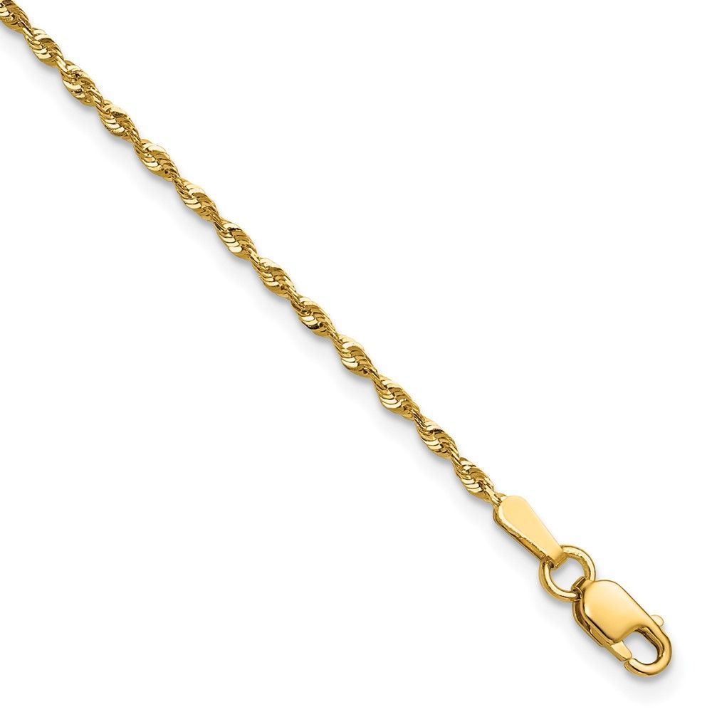 10k 1.5mm Extra-Light D/C Rope Chain Anklet_voghion.com
