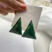 Nuovo stile retrò, nero, verde, esagerato, geometrico, triangolo, per donne e ragazze, regali, design di gioielli alla moda francese_voghion.com