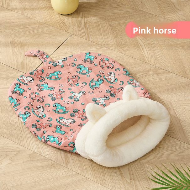 Cat Litter Winter Warm Cat Sleeping Bag Semi-enclosed Kennel House Deep Sleep Cat Quilt Quilt Puppy_voghion.com