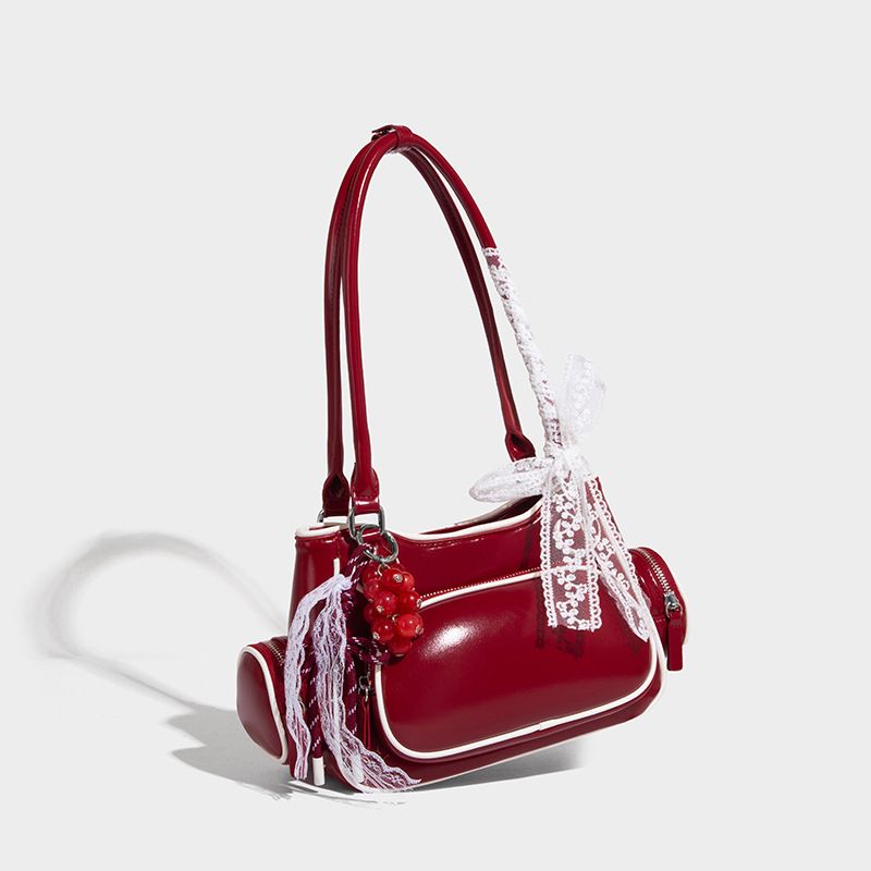Borsa a tracolla grande e capiente da donna, nuova collezione primavera ed estate, design di alta qualità con incrocio di colori, tracolla con fiocco, tendenza moda tempo libero versatile_voghion.com