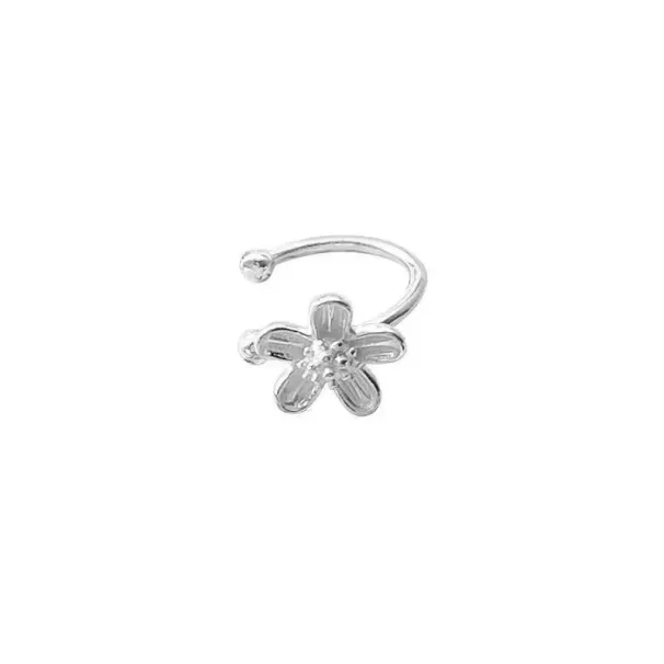 1 pezzo di orecchini a polsino adorabili per donne, graziosi orecchini a clip con fiore di margherita, senza piercing, orecchini a clip floreali color argento_voghion.com