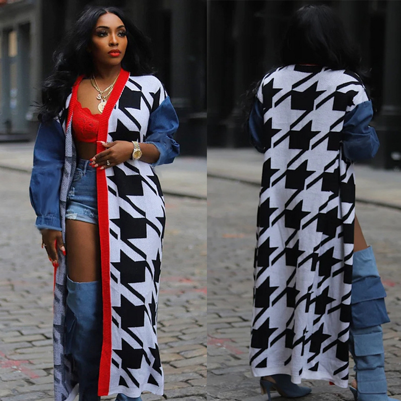 Women's Clothing Patchwork Cardigan Double Layer Thick Sweater Star Pattern Fashion Casual Sweater Enters_voghion.com