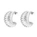 Cross-Border European And American Gold High-End Threaded Light Style Women's Stainless Steel Spiral Trendy Earrings_voghion.com