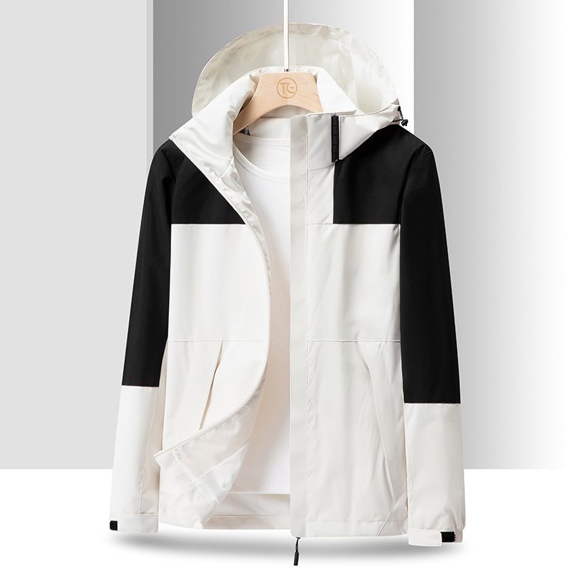 Primavera e autunno Sport all'aria aperta Coppia Stile Casual Moda Cappello rimovibile Colore abbinato Giacche sottili da uomo e da donna Consegna dal vivo_voghion.com
