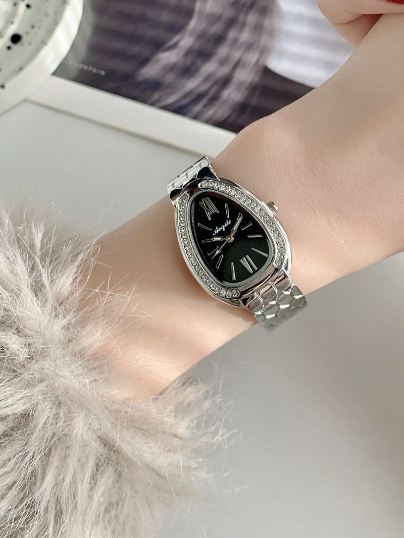 Women's Bracelet Watches Antique Style Gilded Snake Head Watch Female Steel Strap Watch Niche Design High End Feel_voghion.com