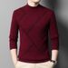 Four Flat Thick 500G Sheep Spring Autumn Men's Round Neck Wool Sweater For Middle-Aged Young Pele, Simple And Casual_voghion.com