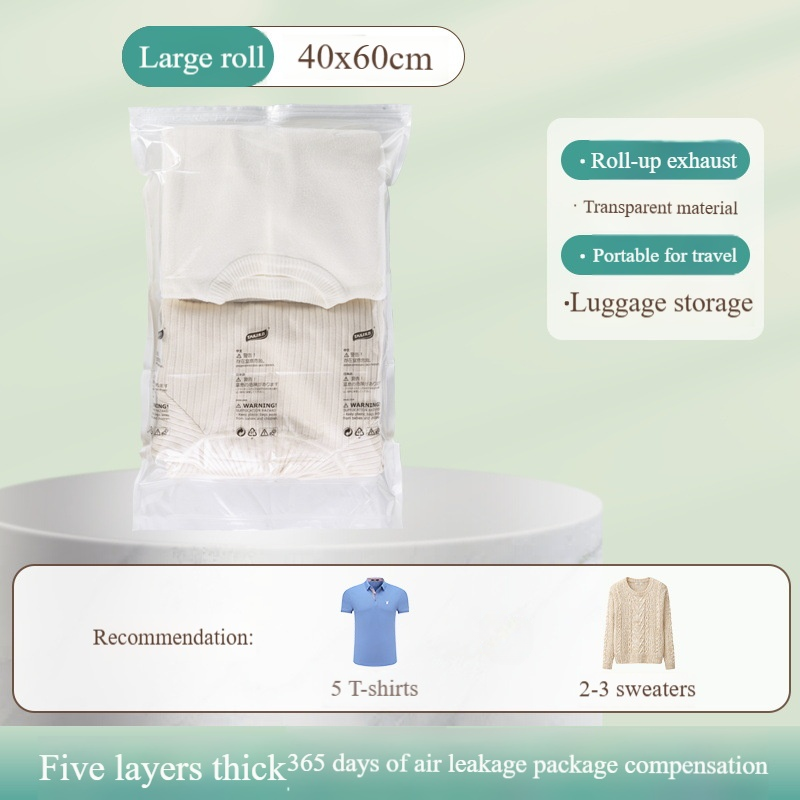 Travel Vacuum Compression Bags Small Size For Clothes Suitcase Hand Roll Sealed Storage Packing Organizer​_voghion.com