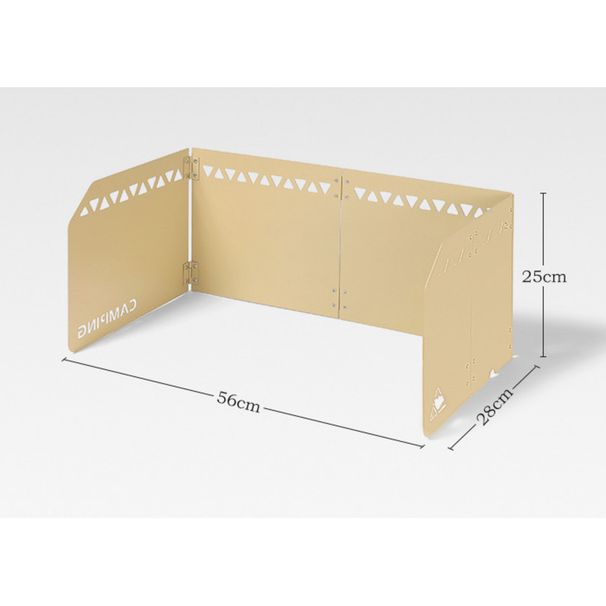Attrezzatura da campeggio pieghevole per esterni, tre pieghe, grande stufa a cassetta ispessita, parabrezza con borsa portaoggetti_voghion.com