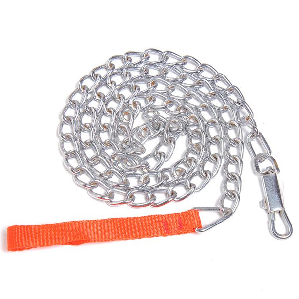 Leash Red Chrome-Plated Dog Walking Rope Pet Anti-Bite Durable Iron Chain_voghion.com