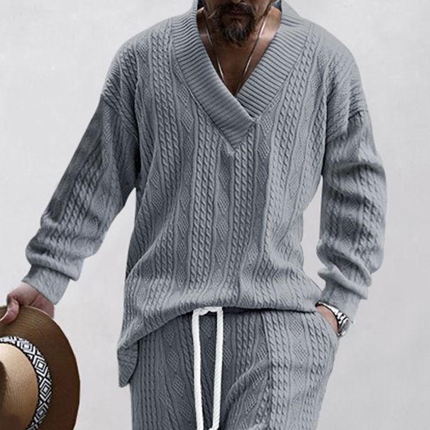 Abbigliamento da uomo Maglione casual da uomo in maglia jacquard, pullover a maniche lunghe, maglietta ampia di alta qualità_voghion.com