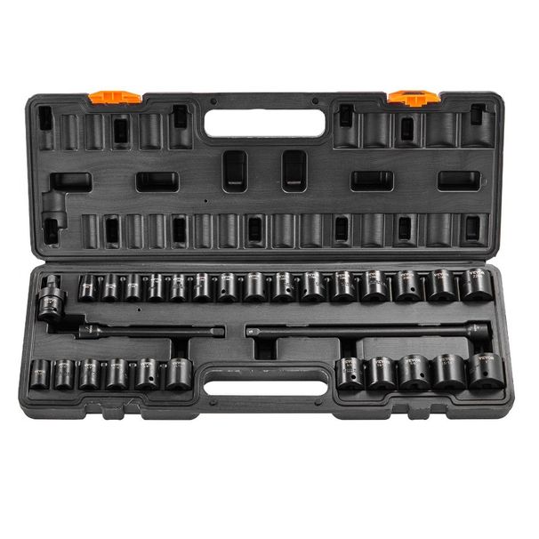 Bit Drive Case 29pcs Sockets 3 Ratchet Impact Tool Set 8in 6Point Kit_voghion.com