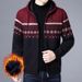 Wanter neie Mantel Kapuzen Fleece Pullover Faarfblock Casual Reißverschluss gestrickte Männer Cardigan_voghion.com