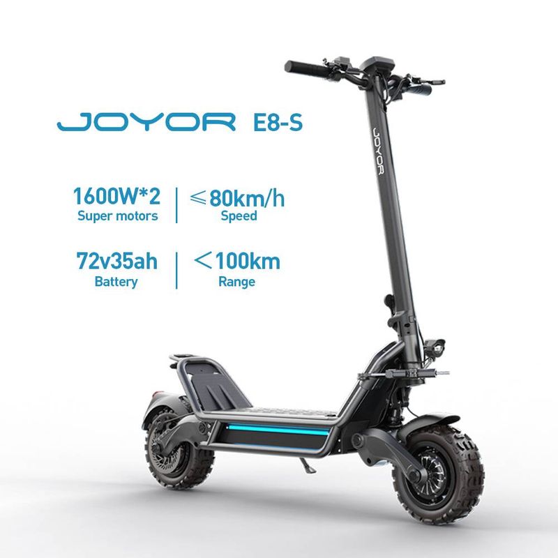 Trottinette électrique tout-terrain JOYOR E8-S 11" Moteur 2*1600W Batterie 72V 35Ah_voghion.com