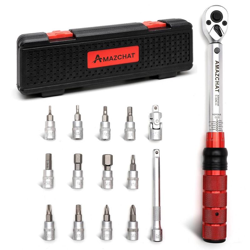 AMAZCHAT Drehmomentschlüssel 1/4 Zoll, 5-30 Nm, ±3% Fehlergenauigkeit, Dual-Direction Verstellbarer 72 Zähne Reifenschlüssel Tool_voghion.com