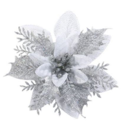Décorations de Noël à paillettes en forme de fleur 3D ajourée de 15 cm, à saupoudrer soi-même, pour couronnes de sapin_voghion.com
